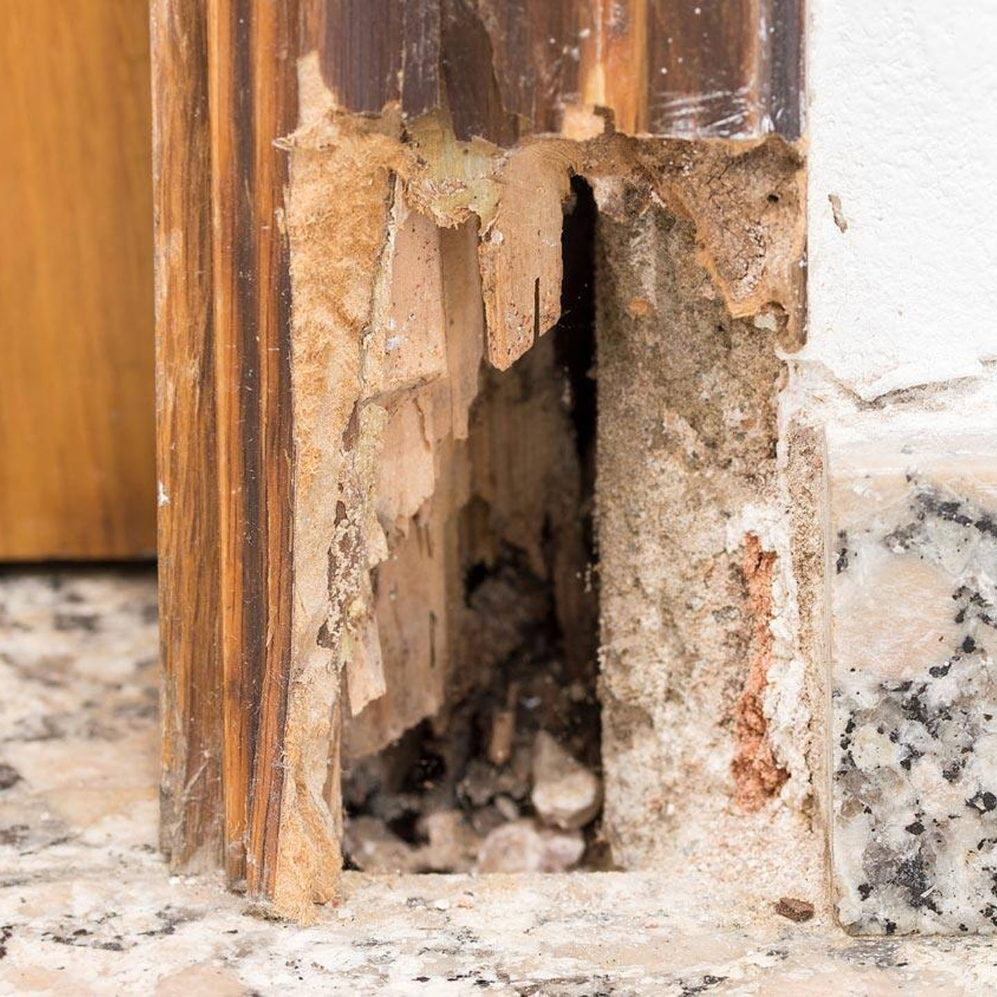 Fire Damage at base of door